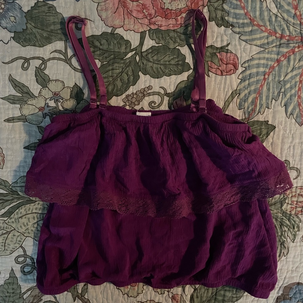 Fuchsia Ruffle Crop Top